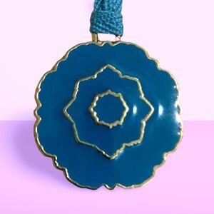 Loro Piana Enamel Blue Flower Charm with Ribbon